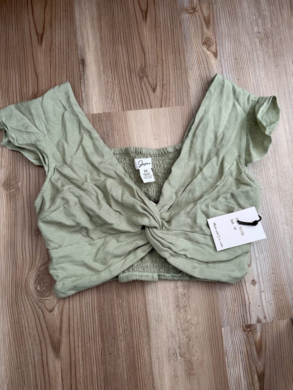 Sage Green Twist-Front Women's Top